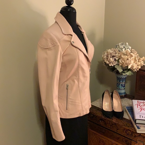Danier Blush Pink Leather Jacket 2XS XXS - Picture 6 of 13